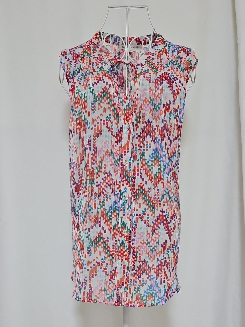 Daniel Rainn Red Pink Purple Multicolor Printed Blouse